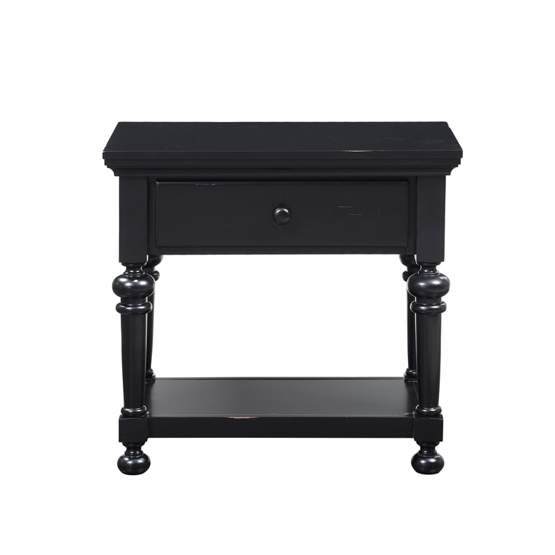 Comfort Pointe Alida Wood Nightstand In Antique Black 809 10 65