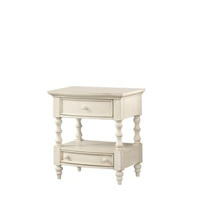 comfort pointe shelton 2-drawer wood nightstand in antique white