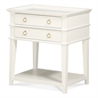 Comfort Pointe Clara 2-Drawer Tray Top Wood Nightstand in White