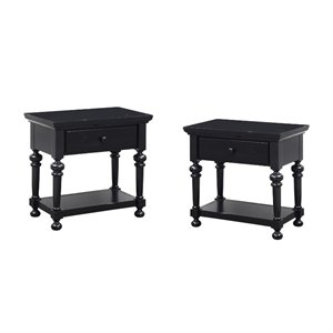 (set of 2) drawer night stand in antique black