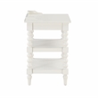 Comfort Pointe Averly Antique White Wood Turned Leg Storage Nightstand