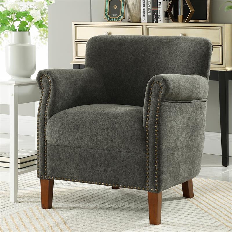 Holly Charcoal Gray Fabric Club Chair 803125