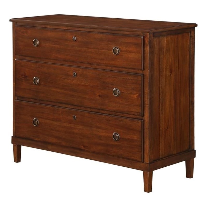 Cambridge Brown Wood 3-Drawer Dresser | Cymax Business