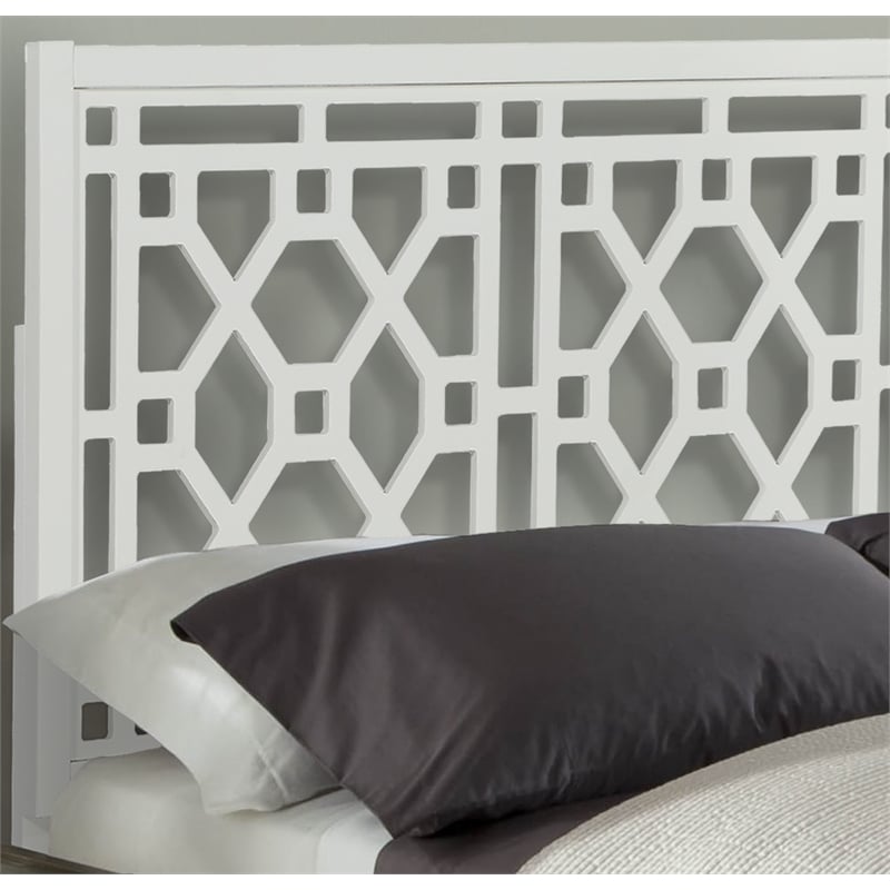 Comfort Pointe Thomas Chippendale White Wood Headboard - King