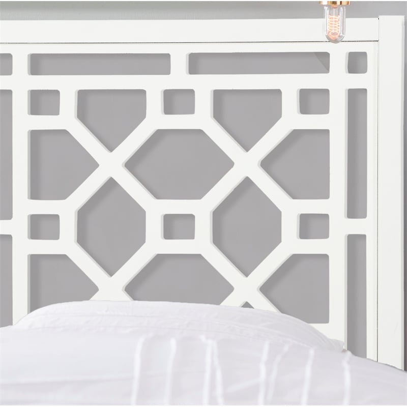 Comfort Pointe Thomas Chippendale White Wood Headboard - King
