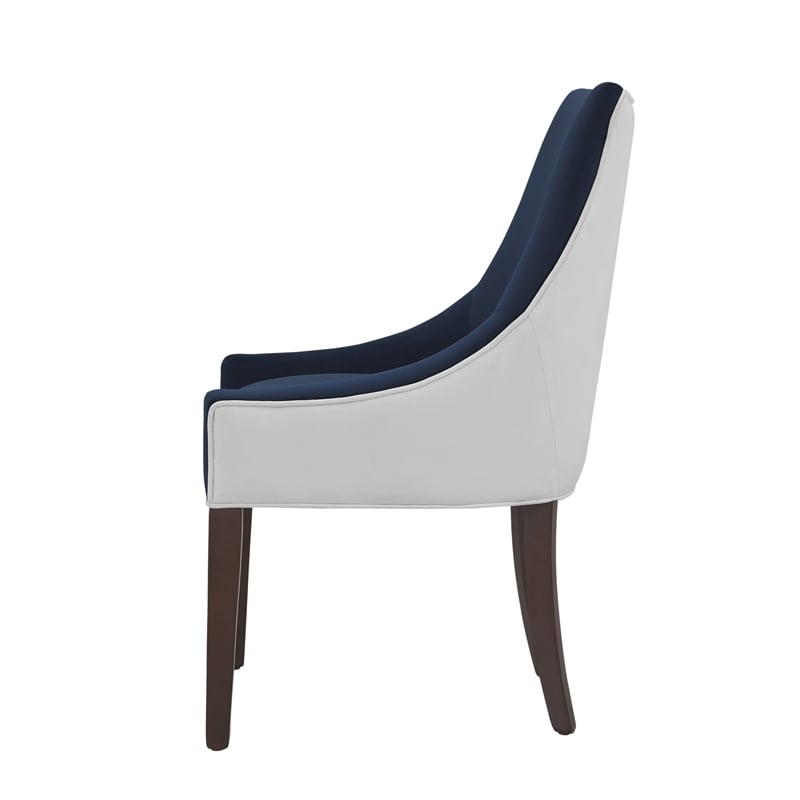 Jolie Upholstered Navy Blue And White, Navy Blue Patterned Dining Chairs
