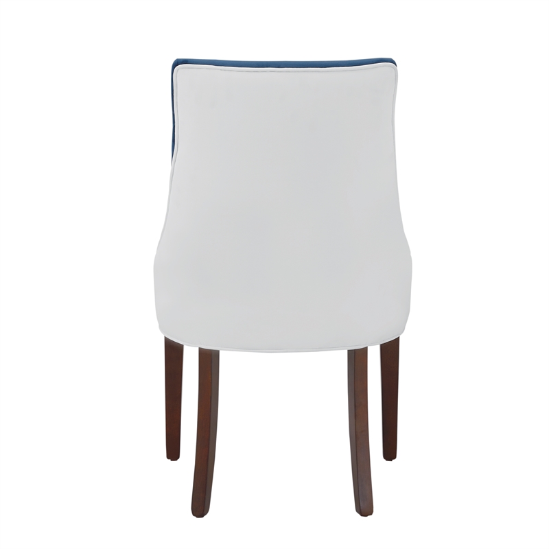 Jolie Upholstered Navy Blue and White Fabric Dining Chair Cymax Business