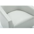 Comfort Pointe Gaven Dove Gray Faux Leather Wood Base Swivel Accent Chair