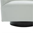 Comfort Pointe Gaven Dove Gray Faux Leather Wood Base Swivel Accent Chair