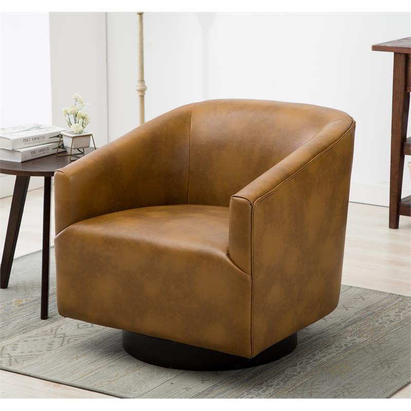 faux leather swivel armchair