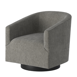geneva charcoal polyester fabric wood base swivel chair