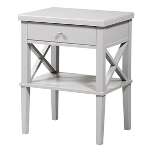 marta dove gray 1-drawer wood nightstand