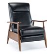 Solaris Black Faux Leather Wooden Arm Push Back Recliner Chair