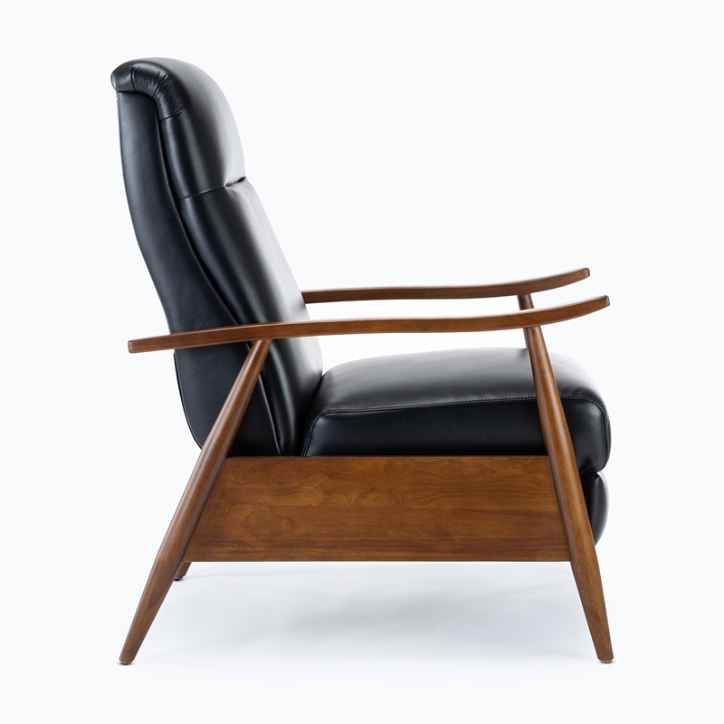 black and wood recliner