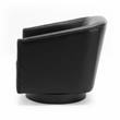Comfort Pointe Gaven Black Faux Leather Wood Base Swivel Accent Chair