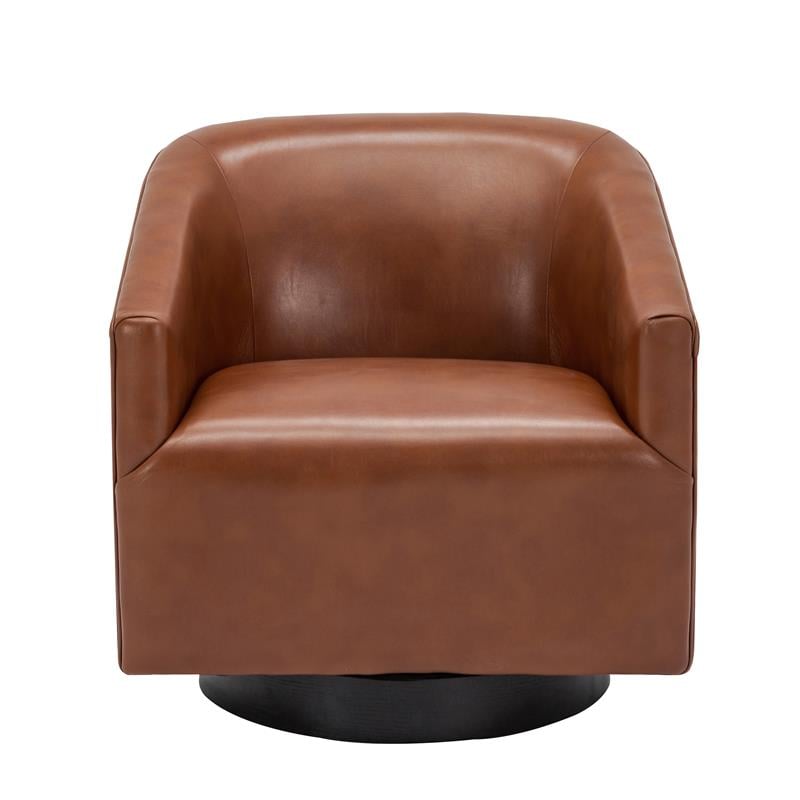 caramel leather accent chair