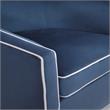 Keely Blue Velvet with Contrasting Cream Welt Barrel Swivel Chair