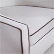Keely  Cream Velvet with Contrasting Brown Welt Barrel Swivel Chair