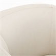 Infinity White Linen Fabric Upholstered Modern Swivel and Rocker Barrel Chair