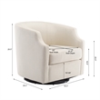 Infinity White Linen Fabric Upholstered Modern Swivel and Rocker Barrel Chair