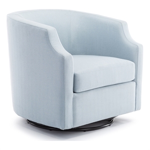 infinity sky blue fabric modern swivel and rocker barrel chair