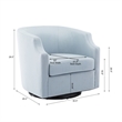 Infinity Sky Blue Polyester Fabric Swivel and Rocker Barrel Accent Chair
