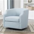 Infinity Sky Blue Polyester Fabric Swivel and Rocker Barrel Accent Chair