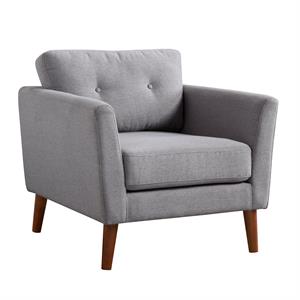 luna gray fabric modern arm chair