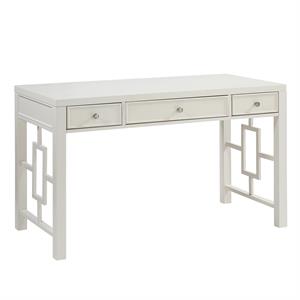 verano 3-drawer white wood desk