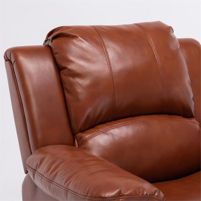 Comfort Pointe Clifton Caramel Faux Leather Recliner Cymax Business