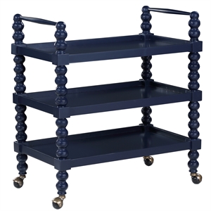 comfort pointe averly midnight blue wood 3-shelf multi use cart