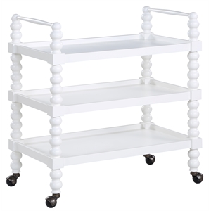 comfort pointe averly white wood 3-shelf multi use cart
