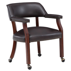 comfort pointe cavett faux leather game chair with casters