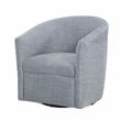 Comfort Pointe Lynton Indigo Blue Polyester Fabric Swivel Accent Chair