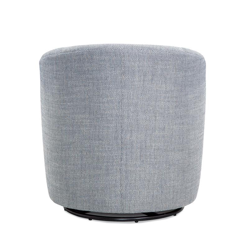 Comfort Pointe Lynton Indigo Blue Polyester Fabric Swivel Accent Chair