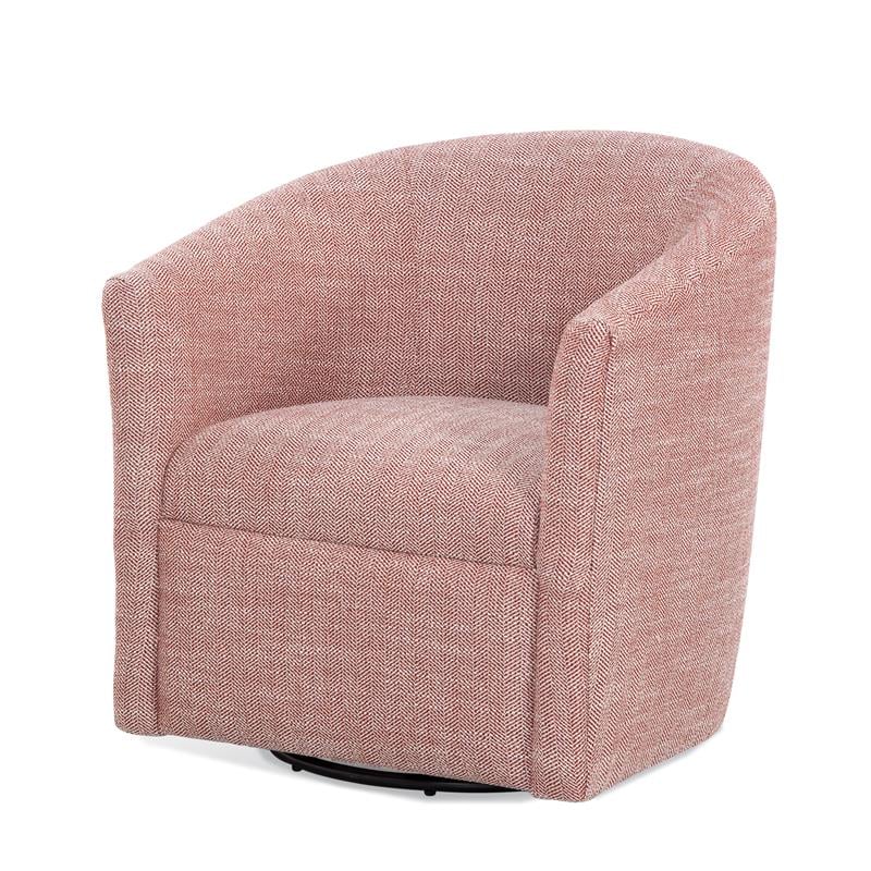 Comfort Pointe Lynton Henna Brick Red Fabric Swivel Accent Chair