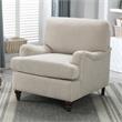 Clarendon Sea Oat Beige Polyester Fabric Upholstered Transitional Arm Chair