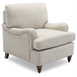 Clarendon Sea Oat Beige Polyester Fabric Upholstered Transitional Arm Chair