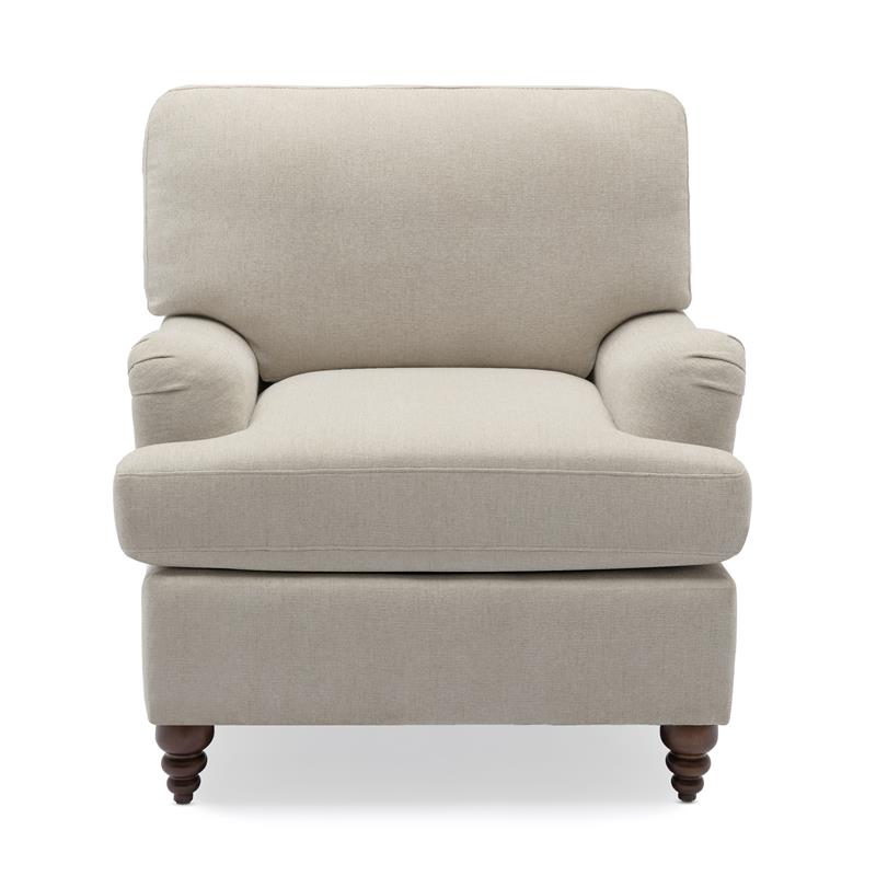 Clarendon Sea Oat Beige Polyester Fabric Upholstered Transitional Arm Chair