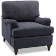 Clarendon Navy Blue Polyester Fabric Upholstered Transitional Arm Chair