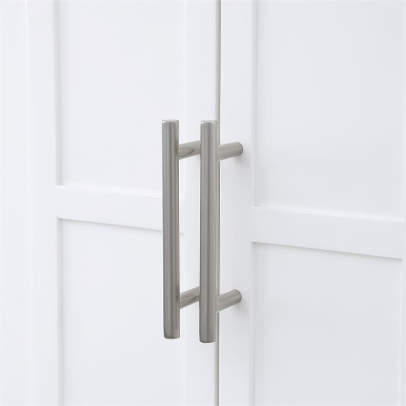 Milano 60-inch White Wood 2-door Modern Bar Cabinet with Pull-Out Tray