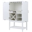 Milano 60-inch White Wood 2-door Modern Bar Cabinet with Pull-Out Tray