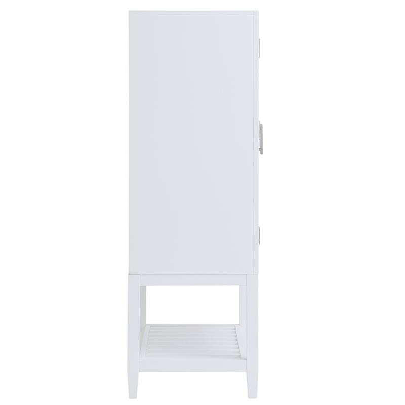 Milano 60-inch White Wood 2-door Modern Bar Cabinet with Pull-Out Tray