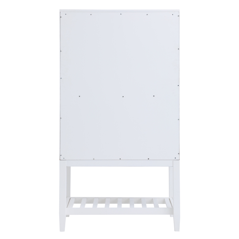 Milano 60-inch White Wood 2-door Modern Bar Cabinet with Pull-Out Tray