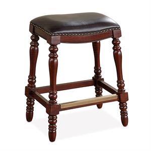 chester brown faux leather saddle seat counter stool