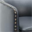 Tyler Midnight Blue Faux Leather Swivel Arm Chair with Nailhead Trim