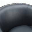 Tyler Midnight Blue Faux Leather Swivel Arm Chair with Nailhead Trim