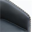 Tyler Midnight Blue Faux Leather Swivel Arm Chair with Nailhead Trim