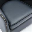 Tyler Midnight Blue Faux Leather Swivel Arm Chair with Nailhead Trim