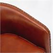 Tyler Caramel Brown Faux Leather Swivel Arm Chair with Nailhead Trim